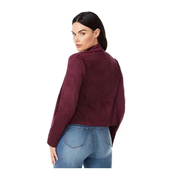 SOPHIA JEANS BY SOPHIA VERGERÀ FAUX SUEDE MOTO JACKET IN FIG SIZE LARGE - Picture 3 of 16